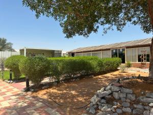 a row of hedges in front of a building at Desert Inn Resort and Camp in Ras al Khaimah