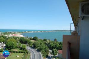 a view of the ocean from a building at Hotel Traian Eforie Nord in Eforie Nord
