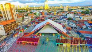 an aerial view of a large building in a city at Loft Luiz Gonzaga in Campina Grande