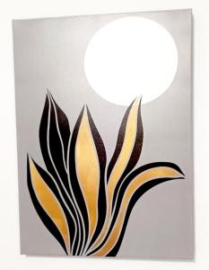 a picture of a painting of a flower with a cloud at Dolce Luna in Isola Sacra