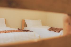 two beds sitting next to each other in a room at JOSIRE Residence in Entebbe