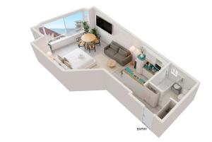 a rendering of a floor plan of a house at Iconic Bondi Beach Views in Sydney