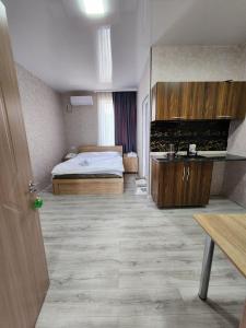 a bedroom with a bed and a sink in it at PaNORAMA TSALKa in Tsalka