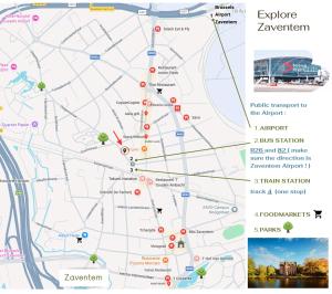 a map at Rooms Brussels Airport- 'The Good Place' in Zaventem