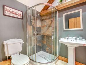 a bathroom with a shower and a toilet and a sink at 3 Bed in Appleby-in-westmorland oc-88791 in Crackenthorpe +14 photos