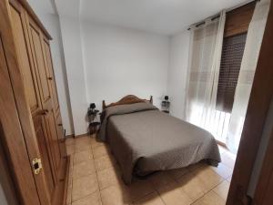 a bedroom with a bed and a window at Apartament l'Adou in Bagá
