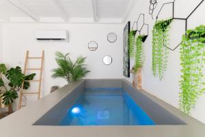a swimming pool in a room with plants at Gente di Mare Luxury Home in Fasano