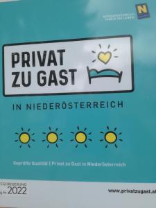 a sign that says punch east in microtechnology at Ferienhaus Goldegg 1 in Artstetten