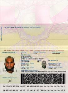 a passport with a picture of a man at Blue bird in Addis Ababa