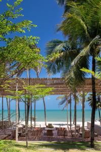 a beach with palm trees and the ocean at Mana Cumbuco Hotel in Cumbuco +88 photos