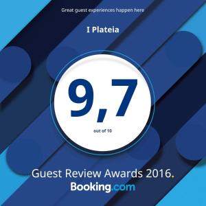 Certifikát, hodnocení, plakát nebo jiný dokument vystavený v ubytování I Plateia