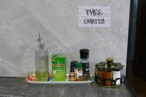 a tray with food ingredients on top of a counter at Blackout Party Hostel and Experiences in Fortuna +34 photos