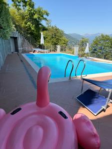 a large pinkuedueduedueduedueduedued at Perla di Lago Maggiore in Oggebbio