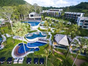 an aerial view of a water park at a resort at Hyatt Regency Koh Samui in Chaweng