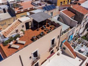 an aerial view of a building with a roof at B&B Faraglione in Lipari