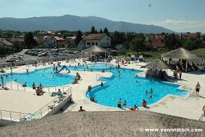 a group of people in a swimming pool at Apartman Layla in Bihać