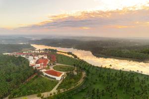 an aerial view of a resort next to a river at Gateway Bekal, Kerala in Bekal