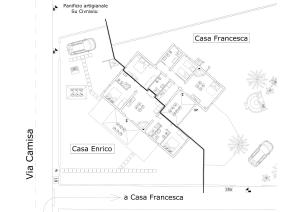 a floor plan of a cac tenteria at Casa Francesca in Costa Rei