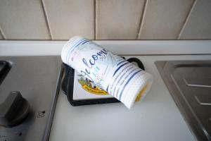 a container of peanut butter sitting on top of a counter at Enza House in Chioggia +41 photos