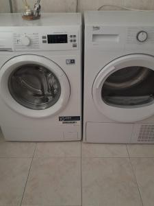 two white washing machines sitting next to each other at BGM apartment Rho Fiera Milan in Cesate