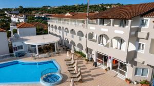 an aerial view of a hotel with a swimming pool at Georgia Apartments in Tsilivi