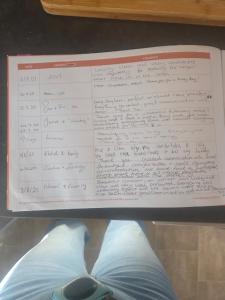 a sheet of paper with handwriting and a remote control at 50A ALDERLEY at Hoburne bashley in New Milton