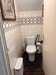 a bathroom with a toilet in a small room at Selma hosts Tomorrowland 2026 in Duffel