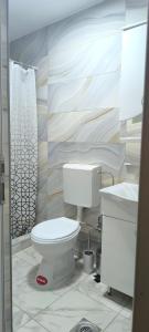 a bathroom with a toilet and a sink at Apartmani Hena in Sjenica