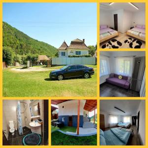 a collage of pictures of a house and a car at Carla House in Vidolm