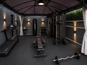 an overhead view of a gym with exercise equipment at çayır butik otel in Marmaraereglisi