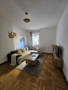 a living room with a couch and a coffee table at Appartamento spazioso ad Aosta in Aosta