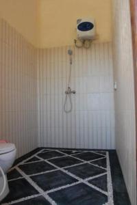 een badkamer met een toilet en een douche. bij Aditya Homestay in Munduk
