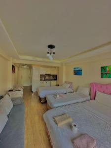 a living room with two beds and a couch at Green Suite in Istanbul +6 photos