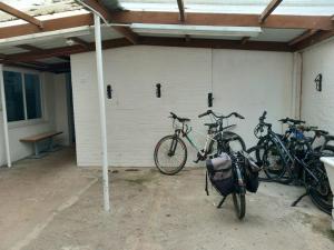 a group of bikes parked in a garage at The Bunkhouse in Applecross