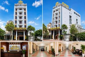 a collage of photos of a hotel at Khách Sạn Mỹ Kim in Cà Mau