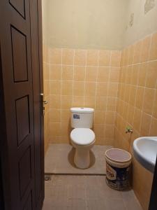 a bathroom with a toilet and a sink at Penginapan 369 in Sentani