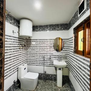 a bathroom with a toilet and a sink at Supreme Lake in Srinagar +11 photos