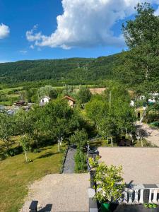 a view from the balcony of a house with a mountain at Kuća za odmor Aiman in Mahala