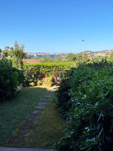 a garden with green bushes and a pathway at Casetta Spinnaker in Palau +15 photos