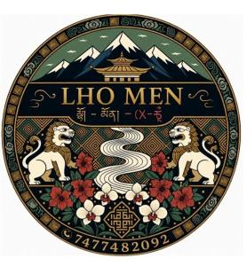 a sign for ahi men with two lions and flowers at LHO-Men RESIDENCY in Gangtok
