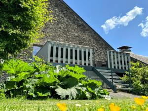ein Garten mit Pflanzen vor einem Gebäude in der Unterkunft Le BrasÔvert in Bras