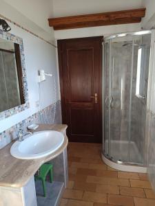 a bathroom with a sink and a shower at B&B La Camilla in Sipicciano +27 photos