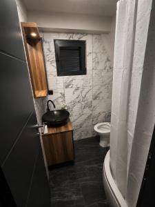 a bathroom with a sink and a toilet at Vikendica Ema in Šipovo +10 photos
