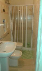 マリッティマにあるCasa vacanze Baia Acquavivaのバスルーム(トイレ、洗面台、シャワー付)