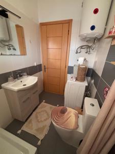 a bathroom with a toilet and a sink at Apartment Las 2 in Fanari