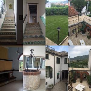 a group of four pictures of a building with stairs at B&B Pozzo dei Desideri in Fisciano