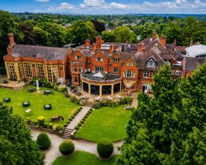 an aerial view of a large mansion at The Mount Country Manor Hotel & Golf Wolverhampton in Wolverhampton