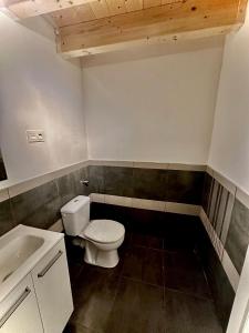 a bathroom with a toilet and a sink at Posada Inés in Castro-Urdiales