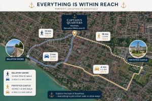 a map of everything is within reach at Captain's Quarters - with Terrace and Parking near Lake Balaton in Keszthely