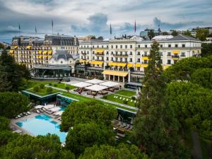 an aerial view of a large building with a courtyard at Beau-Rivage Palace in Lausanne